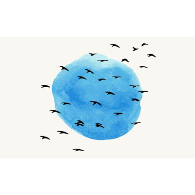 Murale pelez et collez de qualité supérieure - Ciel d'oiseaux abstrait