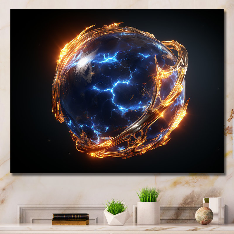 Orbite bleue et bleue - Art mural, Toile tendue, H 30 po x l 40 po x P 1,5 po