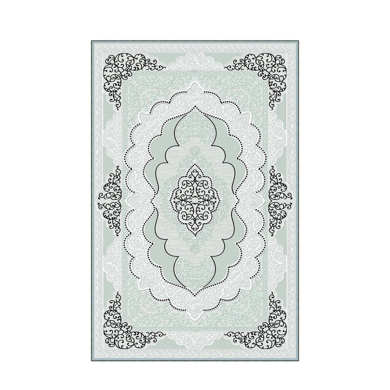 Stylish Hall Carpet (3.3 x 6.6 ft), 100% Polyester, 0.3 in Pile Height | Antibacterial, Non-Slip PVC Felt Dot Underside | Machine Washable, 3D Digital Print, Durable & Easy to Clean | Perfect for Entryway & Living Areas