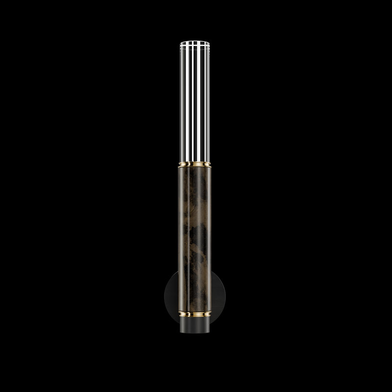 LED Wallchiere, Black/Brass/Charcoal