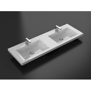Alma 59" integrated Bathroom Sink with overflow