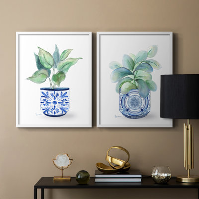 «Plant Chinoiserie I», reproduction encadrée de qualité supérieure - prête à être accrochée - aucun clou requis - aucun clou requis