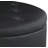 Black Upholstered Round Storage Ottoman