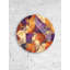 Horloge murale en verre trempé, horloge d'art abstrait, horloge ronde, décoration moderne, horloge murale mauve et orange-1018509236-1018509238