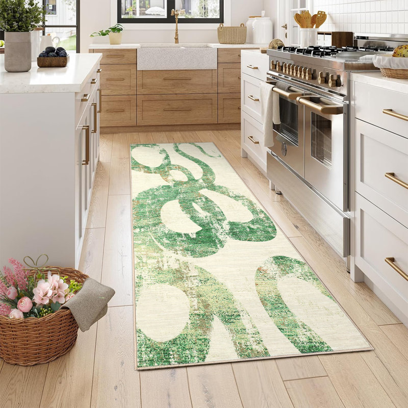 Washable Area Rug Living Room RugsModern Abstract Carpet Floor Rugs for Dining Room Kitchen Playroom Dorm, Runner 2' x 6'