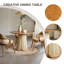Table de salle à manger ronde 31,50 "en bois massif minimaliste moderne avec détails en rotin-130632978