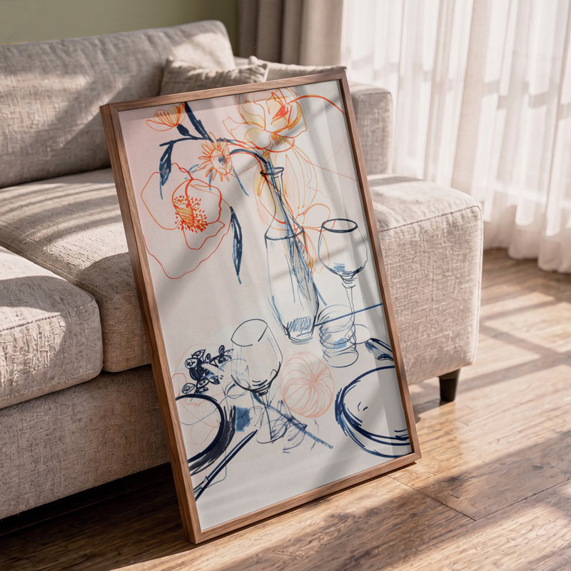 Floral Still-Life Print, Size, Format, Frame Color