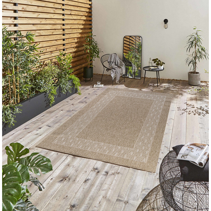 Tapis intérieur / extérieur tissé à la machine Donajean, Rectangle 7 pi 10 po x 10 pi