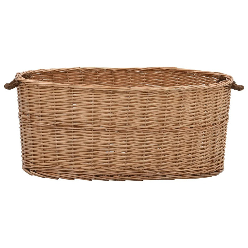 Anara Firewood Basket with Carrying Handles 88x57x34 cm Natural Willow, 34cm H x 78cm W x 54cm D