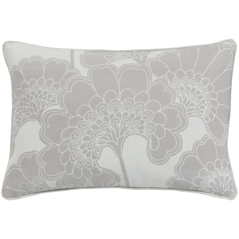 Coussin japonais à motif floral, Taupe