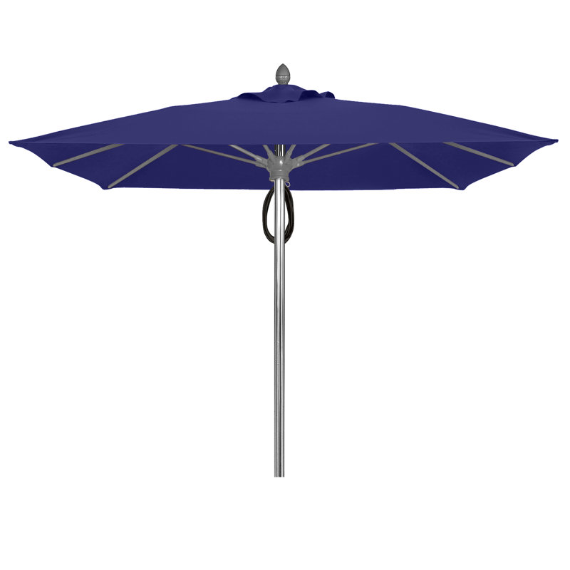 Parasol de marché carré 7,5 pi Prestige, Capitaine de marine, Aluminium brillant