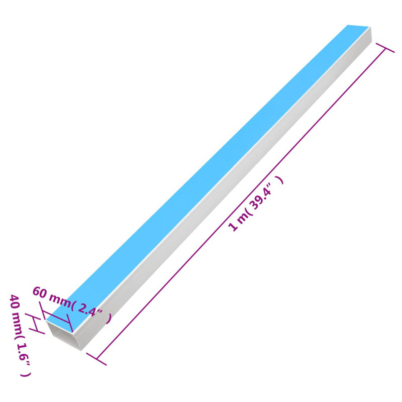 Cable Trunking Self-Adhesive 10 M PVC, 4cm H x 6cm W