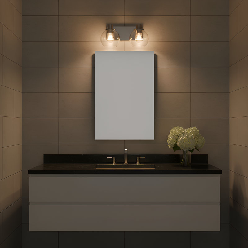 Bain moyen Rito de Génération Lighting , H 7,125 po x l 14,5 po x P 7 po, Nickel brossé, 2 Lights
