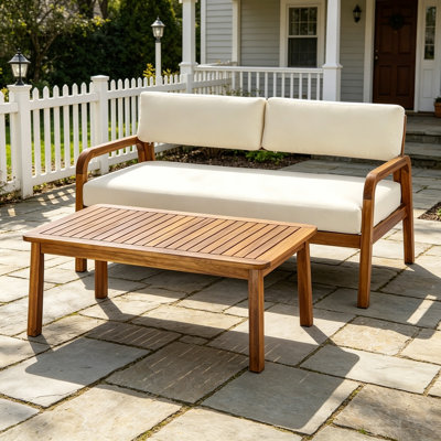 Ensemble de canapé d'extérieur 2 pièces avec coussins et table basse
