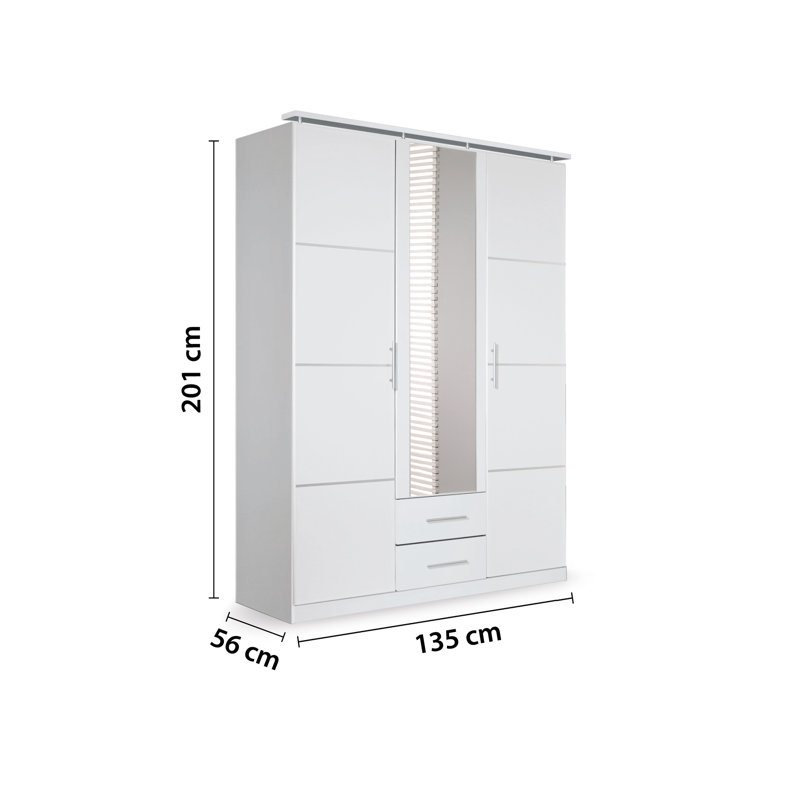 Micro 3 Door Manufactured Wood Wardrobe