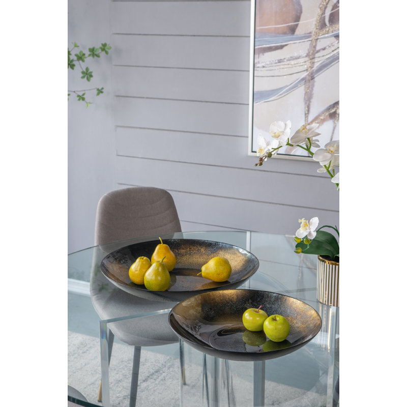 Ensemble d'assiettes décoratives en verre 2 pièces Celisha