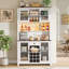 Armoire décorative avec DEL, armoire de rangement pour garde-manger avec portes et tablettes-1919903155