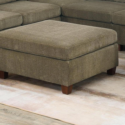 Contemporary 1Pc OTTOMAN Tan Color Chenille Fabric Modular Corner Wedge Sofa Living Room Furniture