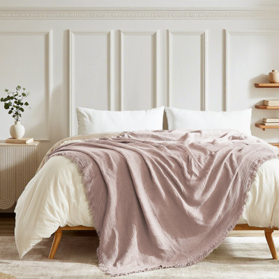 280gsm 100% Cotton Muslin Blanket, Soft 4-Layer Gauze, Lightweight & Breathable