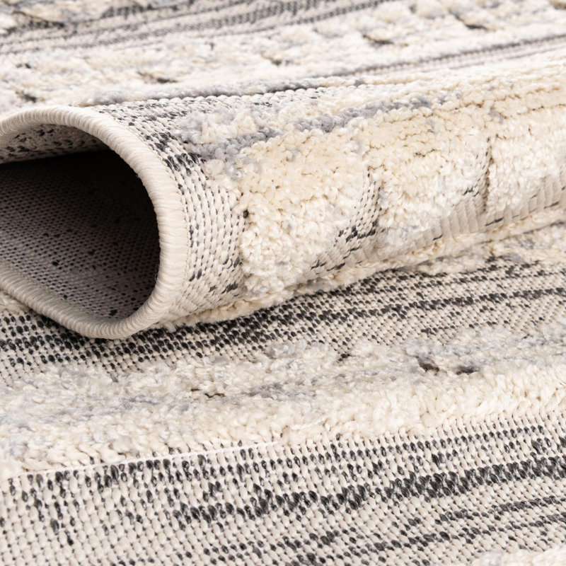 Tapis crème / gris Groton, Ovale 5 pi 3 po x 8 pi