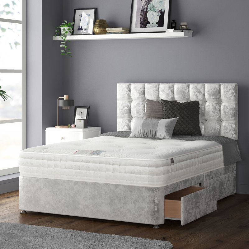 Rochester Upholstered Headboard, Double (4'6), Silver