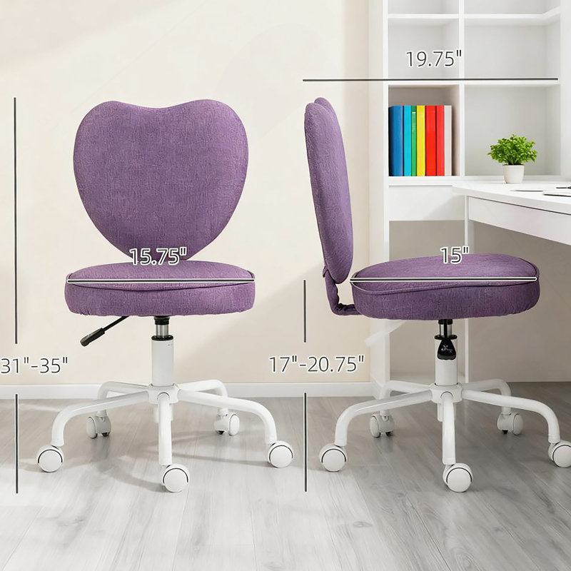Chaise de bureau Heart Love, Mauve