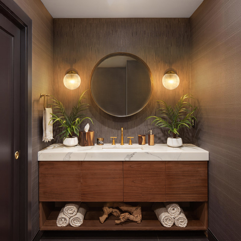 Contemporary Glam 1-Light Dew Fluted Glass Globe Wall Sconce
