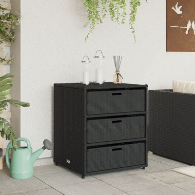 Garden Storage Cabinet 55X59x69 Cm Poly Rattan
