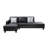 Black Faux Leather L-Shaped Couch Living Room Sofa Set-75525575-75525576