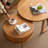 Cherry wood round coffee table