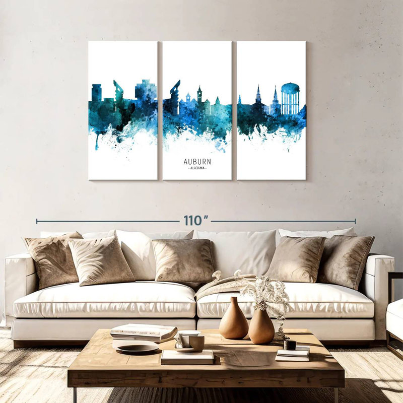 Rube Auburn Alabama Skyline I, H 48 po x l 74 po