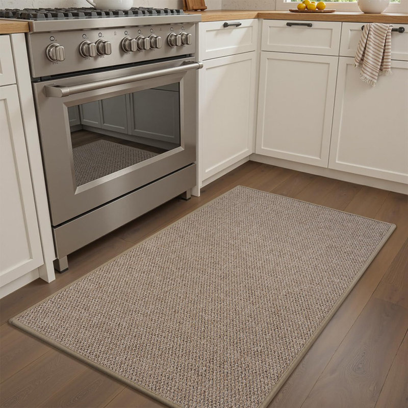 Tapis de cuisine - beige - absorbant / à séchage rapide, lavable, antidérapant, tapis de cuisine pour évier, couloir, buanderie
