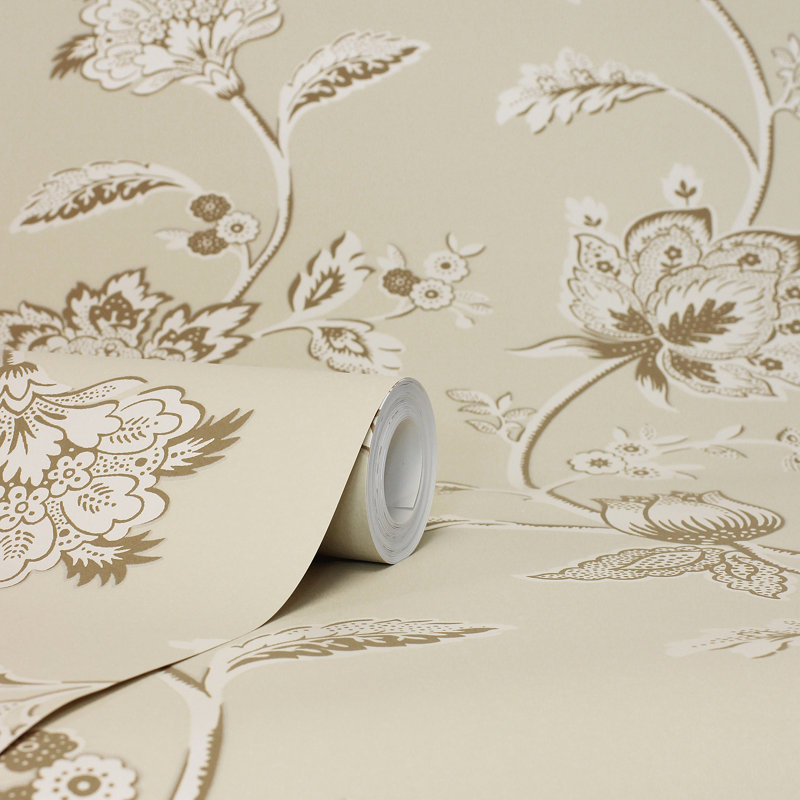 Papier peint Juliette Jacobean, Jaune clair