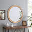Miroir rond rond avec cadre en bois avec détail nervuré, 23,62 po-1897369505-1897369506
