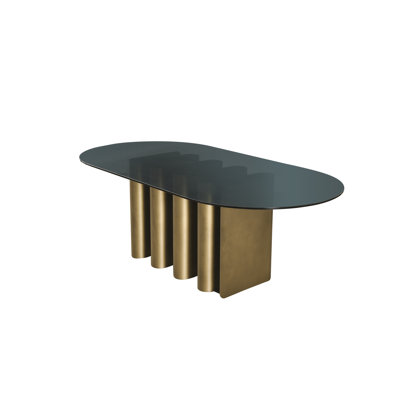 Romeo Top Sculptural Oval Dining Table For 8 In Brass by Statements by J
