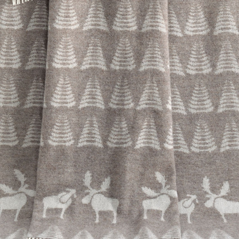 Brown Moose Recycled Merino Wool Throw