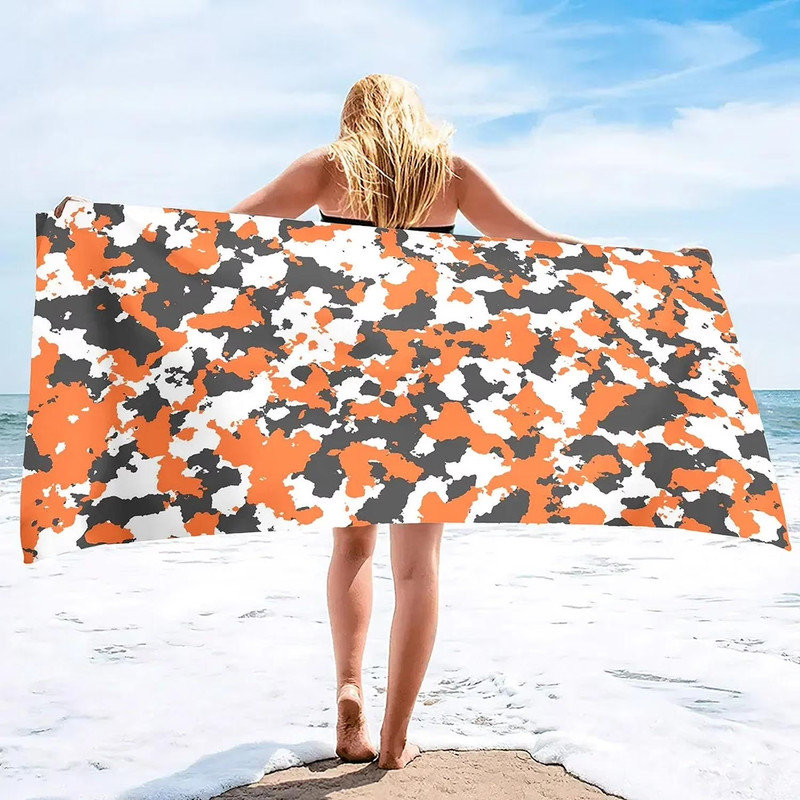 Serviettes de plage camouflage surdimensionnées sans sable, serviettes de sport super absorbantes 60 * 80 pouces