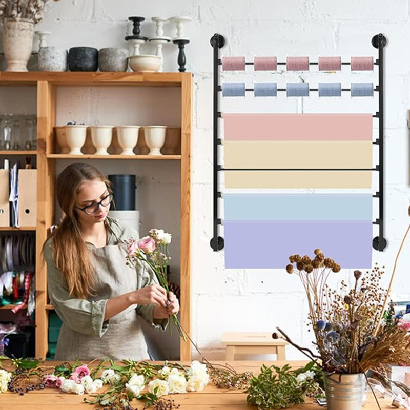 Wall Mounted Ribbon Rack Wrapping Paper Rack