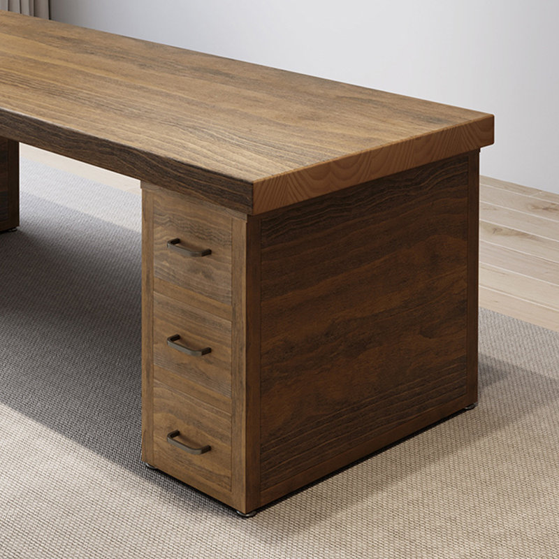 Solid Wood Rectangular Writing Desk with Chair