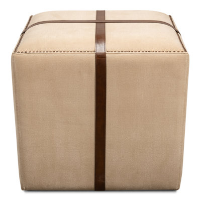 Strap Cube Ottoman by Sarreid Ltd