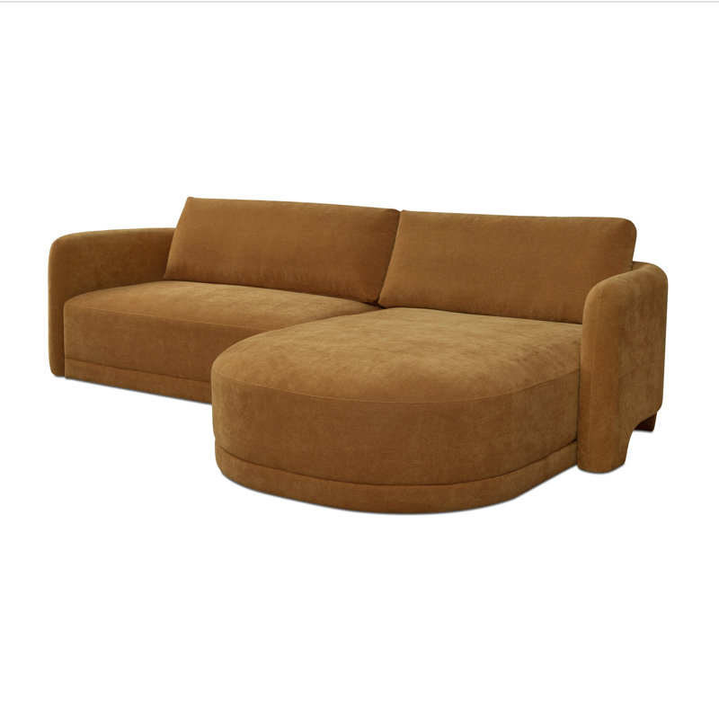 Emmy Sectional Ginger Left, Ginger Polyester, Right Hand Facing