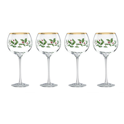 Holiday Red Wine Glass
