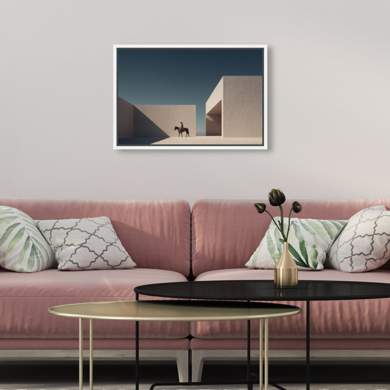 Lone Equestrian II Canvas Animals Print by Oliver Gal, Black Frame, 15 x 10, 11"H x 16"W, White Floater Frame