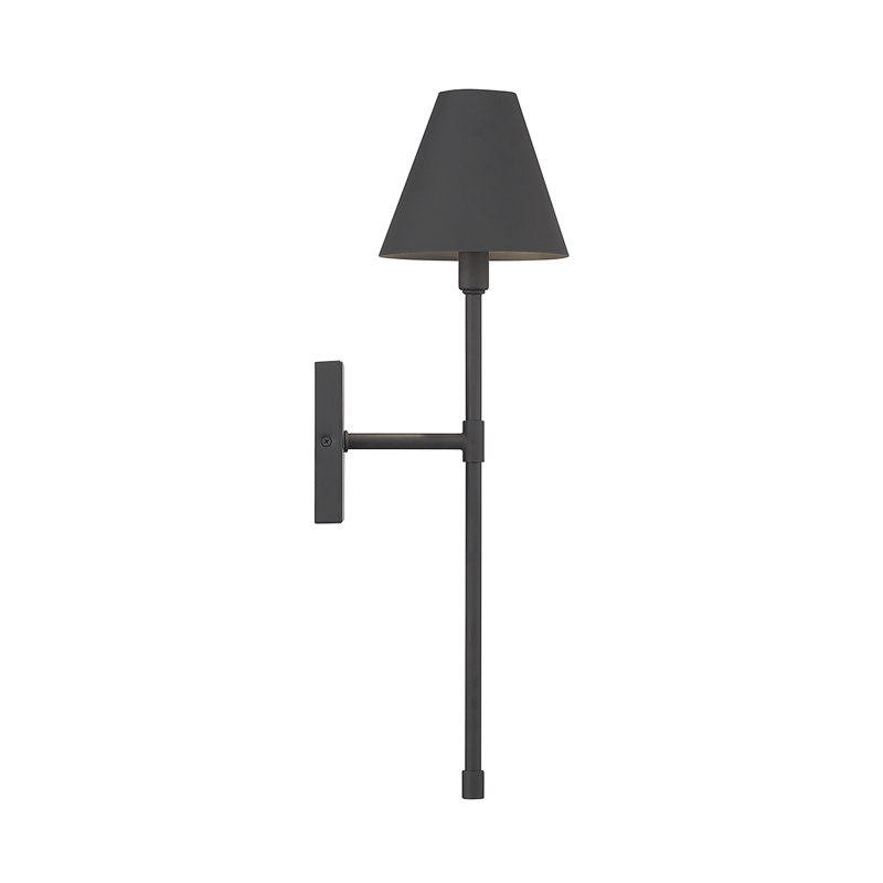 Avonia 1-Light Steel Hardwired Wall Sconce, Matte Black
