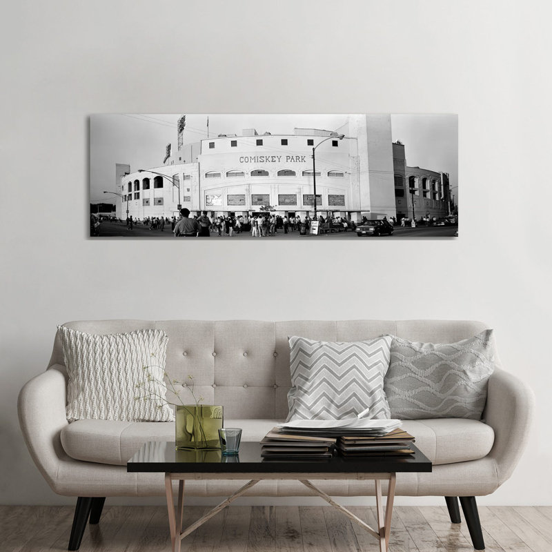 People Outside A Baseball Park, Old Comiskey Park, Chicago, Cook County, Illinois, USA - Wrapped Canvas Panoramic Print