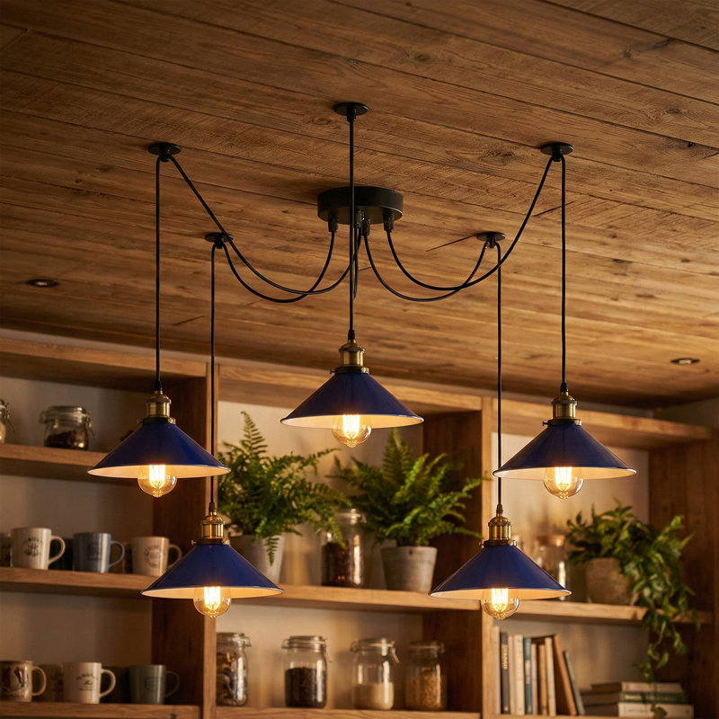 5 - Light Cone Pendant, Yes, Navy Blue