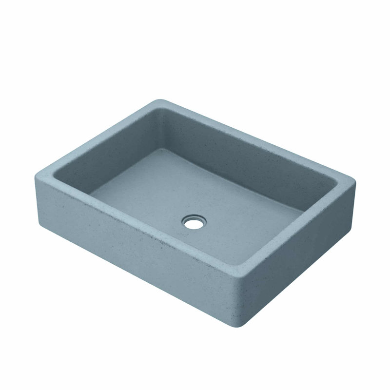 Nipomo Stone Handmade Rectangular Undermount Bathroom Sink, Ocean