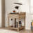 Retro Style Nightstand With 1 Drawer, An Open Shelf, Turned Legs And Metal Handles