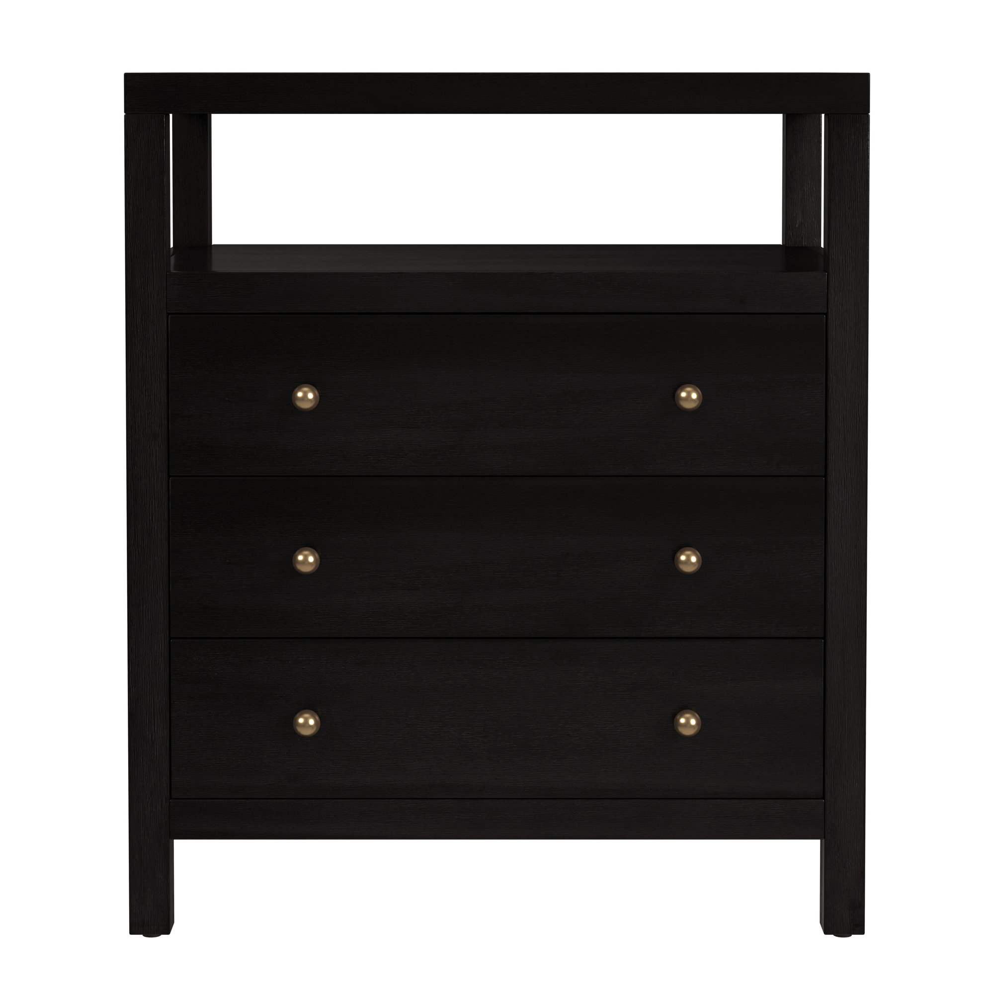 Celine 27" 3-Drawer Nightstand, Antique Coffee