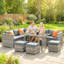 Outsunny 9 Seater Rattan Garden Furniture Set with Wide Seats Dark Grey